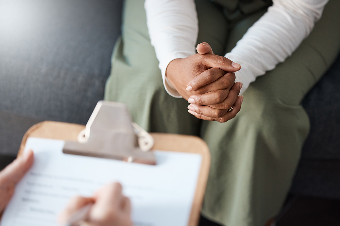 Therapist and client in a supportive counseling session