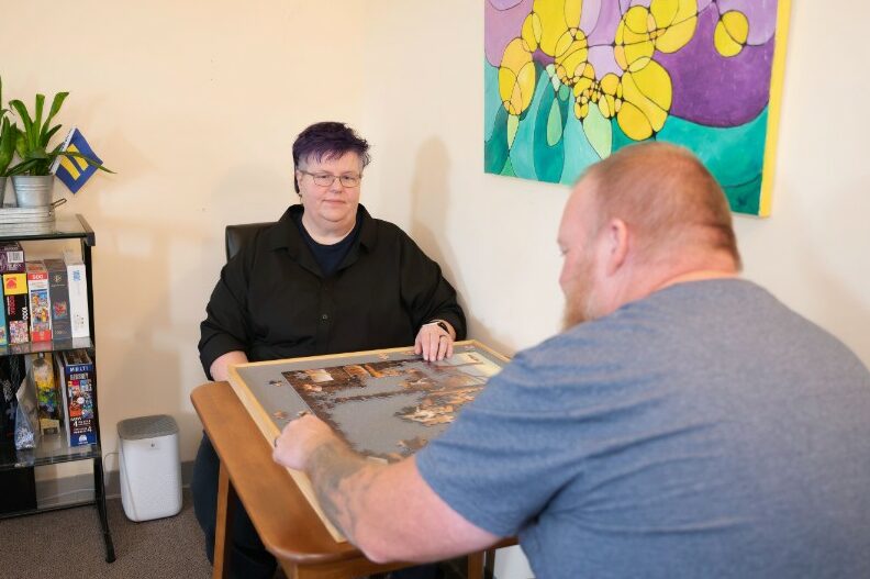 Client meeting with a DBT-trained therapist